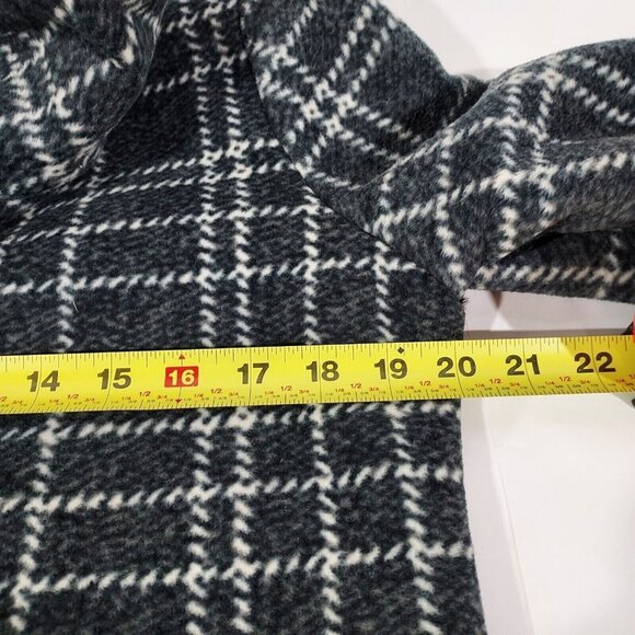 Coat Hooded Jacket Plush Lined Charcoal Plaid Small Ike Behar - Picture 7 of 16